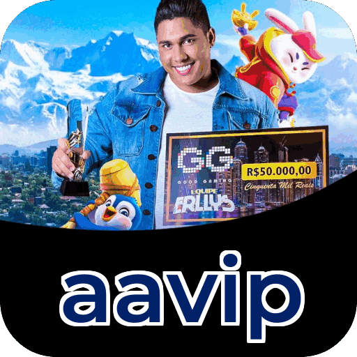 Interface do aplicativo aavip mostrando jogos disponíveis no iOS e Android